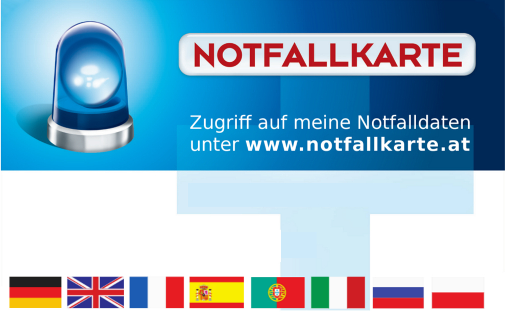 Notfallkarte im Scheckkartenformat 